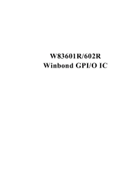 Datasheet W83601R manufacturer Winbond